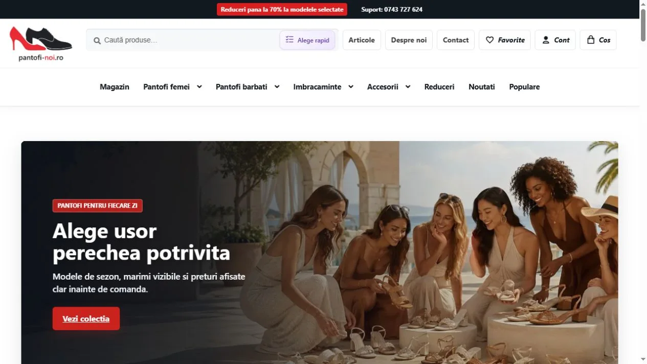 Site-ul Pantofi Noi